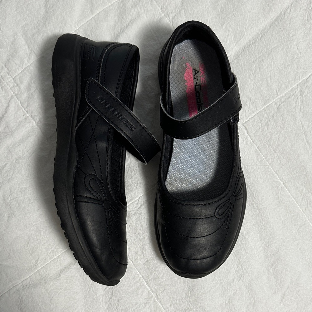 Skechers Black School Sweetheart Girls Kids Dress Mary Jane Shoes